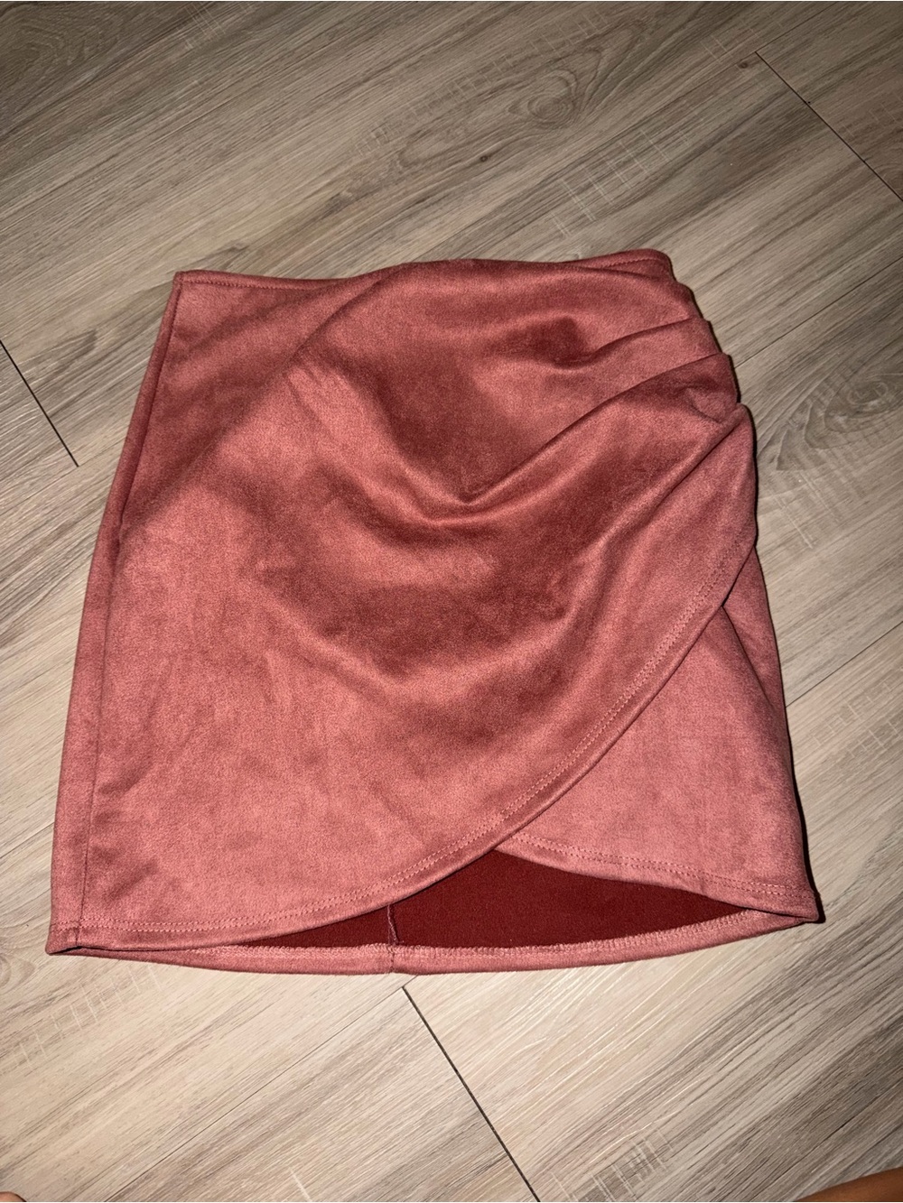 Windsor Dusty Rose Wrap-Front Mini Skirt